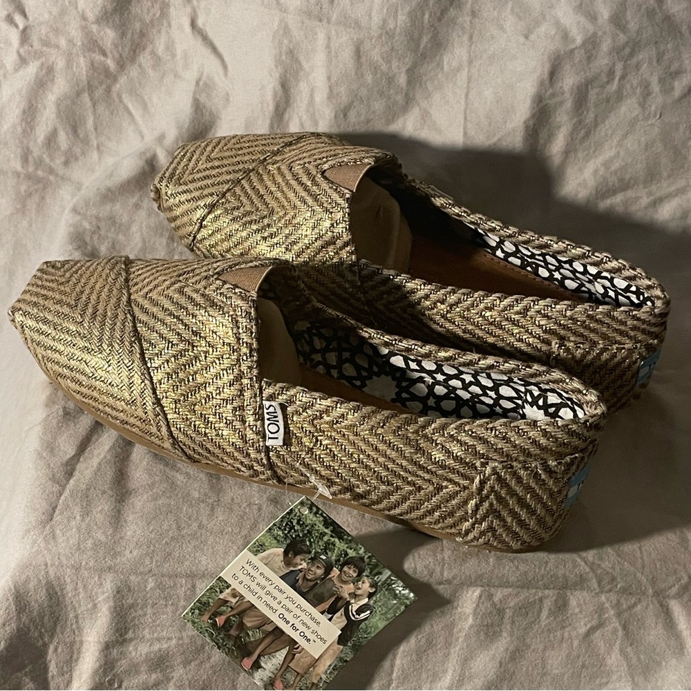 Gold Tweed TOMS